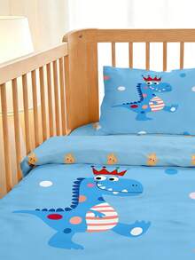 Bộ 1 vỏ chăn hình khủng long dễ thương cho bé, kiểu dáng phiêu lưu vui nhộn, chất liệu polyester nhẹ, kích thước tiêu chuẩn cho trẻ mới biết đi, với họa tiết vương miện và sọc trên bụng, có thể giặt máy. Thích hợp làm quà tặng cho bé sơ sinh, quà sinh nhật, trang trí phòng trẻ sơ sinh cho bé trai. - Nhiều màu - Xem 5