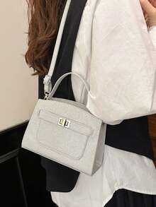 Women's Handbag, Popular High-Quality Luxury Bag, Fashionable Tote Shoulder Bag, Suitable For Daily Outings - Silver - View 3