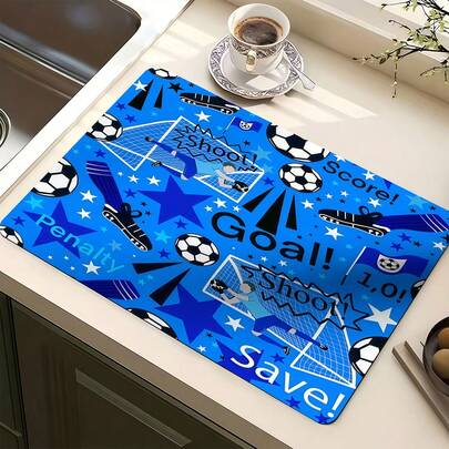 1pc Super Absorbent Quick Dry Non-Slip Kitchen Mat - Dish Drying Mat With Non-Slip Base, Suitable For Coffee Bar, Dining Table - Easy Clean Surface And Fast Drying Design, Fits Modern Or Traditional Kitchen, Coffee Bar Accessories, Stylish Home Decor