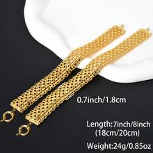 1 Miếng Hip Hop Quá quắt MẠ VÀNG 14K Đồng Clasp Vòng tay Đối với phụ nữ - Vàng - Xem 9