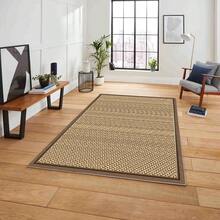 Digital Printed Non-Slip Washable Runner & Area Rug With Frame Pattern | Modern, Scandinavian, Boho & Classic Styles | 100% Polyester | MADE IN TURKEY - Brown - View 1