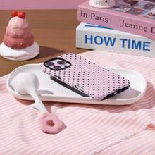 1 ốp lưng điện thoại chấm bi hồng pastel và đen | Phong cách retro | Tương thích với iPhone 17/17 Air/17 PRO/17 PRO MAX/16/7/8/11/12/13/14/15/X/XR/Xs/Plus/Pro/Pro Max/SE2 và Galaxy S23 Ultra/S24 FE/S25 Edge/S26 Plus - Nhiều màu - Xem 9