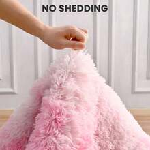 Mother's Day . Wedding Gift | Spring/Summer Soft Long Carpet, Bedroom/Living Room Suitable, Pink Tie-Dye Fluffy Shaggy Bedside Rug, Long Plush Non-Shedding, Girls Room Home Decor - Multicolor - View 5