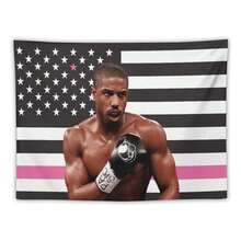 1PC Actor Michael B Jordans Printed American Flag Decorative Tapestry Flag, Patriotic Star Spangled Banner Design, Suitable For Horizontal Hanging In Bedrooms, Dormitories, And Living Rooms, Easy To Install, Ideal Gift For Fans, Dormitory Room Accessories, Festival Gifts - 1PC - Xem 1