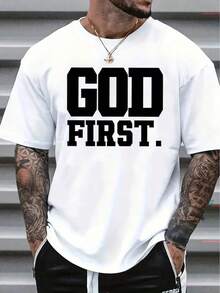 Camiseta de Hombre Cómoda Cuello Redondo Casual Algodón Mangas Cortas Suave Transpirable Top Ropa de Hombre Camiseta Verano Primavera Ropa de Calle Tela de Algodón Impresión de Letras a la Moda - Blanco - Ver 3