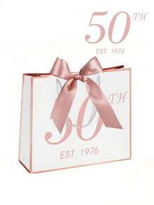 30/40/50/60/70th Anniversary Gift Elegant Black & Gold Paper Bag With Bow, Suitable For Men & Women, Anniversary Party Gift Packaging, 40th Anniversary Party Decor - Multicolor - View 17