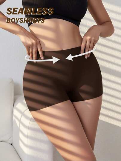 Women's Underwear, Seamless Panties, Ice Silk Shorts, Anti-Flashing Breathable Soft Skin-Friendly Briefs, Comfortable Lingerie