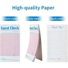 4 Pack Pink Guest Checks Books For Servers Server Note Pads Waiter Checkbook Waitress Notepad For Restaurants Paper Checks 50 Sheets/Pack 200 Total Tickets - Pink - View 4