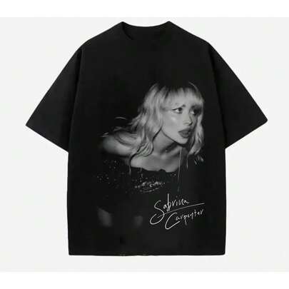 Camiseta con Estampado Gráfico de Sabrina Carpenter,  Caliente, para Mujer y Hombre, Informal, Holgada, de Algodón, Estilo Harajuku, Streetwear, Hip Hop, Moda