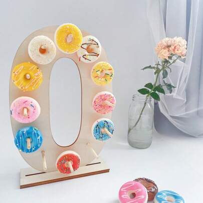 Giá trưng bày bánh donut bằng gỗ, đồ trang trí đám cưới, đồ trang trí tiệc sinh nhật, đồ thủ công mỹ nghệ gia đình.