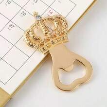 1个皇冠造型开瓶器，婚礼纪念小礼物 - 金色 - 查看 6