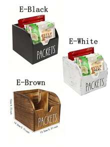 带抽屉的木质咖啡吧零食收纳架，多隔层零食站，适用于办公室、厨房、休息室、咖啡角，可存放糖果、茶包、胶囊饮料、饮料展示品 - 彩色 - 查看 10