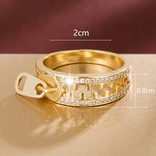 1 chiếc nhẫn nữ thiết kế khóa kéo đính đá Cubic Zirconia. - Nhiều màu - Xem 7