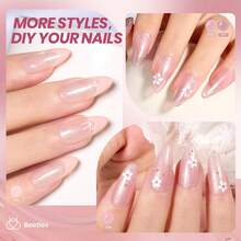 Beetles Gel Polish Whispers Of Love Jelly Gel Nail Polish Set - 6 Colors Milky White Nude Pink Neutral Sheer Translucent Soak Off UV Gel Nail Kit - 6 Colors Faded Rose - 查看 3