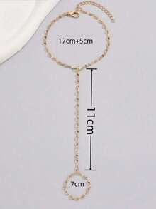 1条闪亮不锈钢手链，简约优雅精致唇形手链，适合女性日常佩戴、约会、派对，也可作为礼物送给亲朋好友。 - 金色 - 查看 3