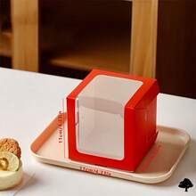 10pcs PET Transparent Baking Gift Boxes, Suitable For Mousse Cakes, Baked Goods And Desserts, With Display Window, Great For Parties, Food Packaging, Applicable For Christmas, Halloween And Wedding Celebrations - Multicolor - View 7