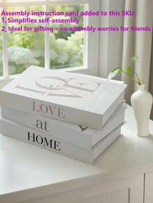 1/2/3 piezas "Amor en el hogar" Libros de decoración del hogar de moda, incluye decoración creativa para sala de estar y escritorio, modelos de decoración de ventanas y paredes, adecuado para sala de estar, cocina, dormitorio, oficina, escritorio de oficina, fiesta de cumpleaños, celebración de vacaciones, boda, regalo del Día del Maestro, bandeja y base de decoración con flores artificiales - Multicolor - Ver 18