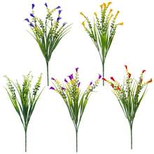 1/5 piezas Flores de lirio de cala artificiales, decoración de mesa para exteriores, flores de plástico realistas, adecuadas para el hogar, porche, jardín, decoración de cementerio de primavera/verano, ramo de boda, decoración de habitación, decoración de Halloween, regreso a la escuela, decoración de otoño - Multicolor - Ver 12