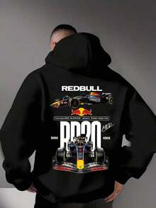 Sudadera unisex Red Bull Racing F1 - Con el diseño de carreras F1 Oracle Red Bull Racing RB20, ropa urbana, sudadera gráfica para hombre, a la moda, para entusiastas de las carreras todoterreno, deportes al aire libre y uso diario retro, regalos para hombres, ropa Y2k, sudaderas de coche, sudaderas de manga larga casuales y cómodas para hombre, ideales para otoño e invierno, geniales. - Negro - Ver 6
