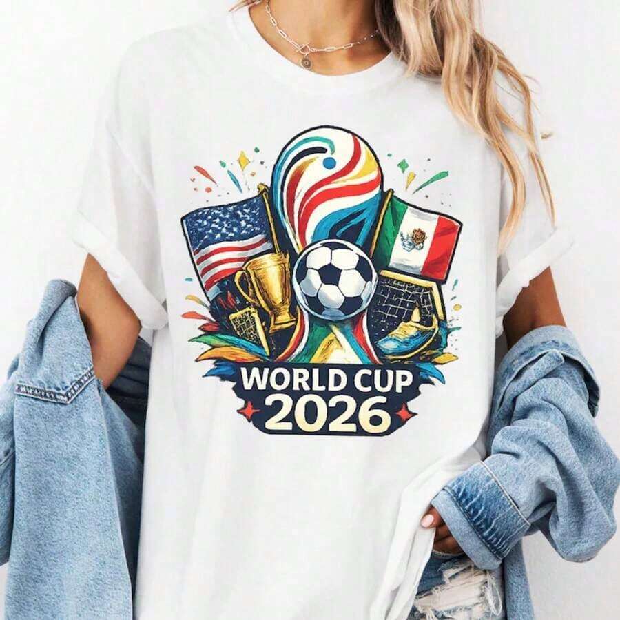 AjustadaWorld Cup Shirt, World Cup Tshirt, USA World Cup Shirt 2026, World Cup USA Sweatshirt, Political Soccer Fan Tee, KIDS World Cup 2026 Tshirttalla Grande,Summer Tops - 橄欖綠 - 查看 1