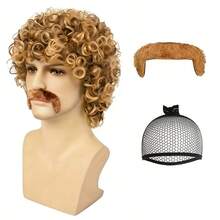 Bộ tóc giả phong cách hippie, kính, vòng cổ biểu tượng hòa bình, bộ tóc giả chủ đề Halloween, bộ tóc giả bằng sợi hóa học, bộ tóc giả dự tiệc Giáng sinh. - Nhiều màu - Xem 10