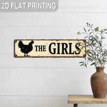 3.9*15.7 Inch 2D Flat Vintage Chicken Silhouette Metal Sign, Rustic Farmhouse Style Long Wall Decor, Durable Iron Material Easy To Hang, Suitable For Kitchen Bedroom Front Door Garden Bar Cafe Soft Decoration, Pastoral Home Art Decor, Housewarming Store Opening Birthday Summer Yard Atmosphere Creative Gift - Multicolor - View 8