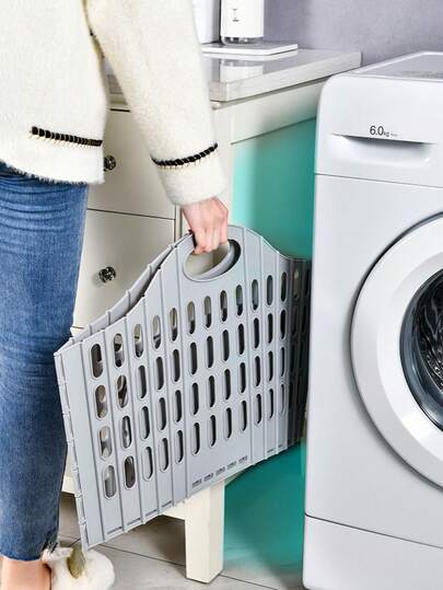 Foldable Wall-Mounted Multi-Layer Laundry Basket, Portable Polypropylene Square Washing Basket, Home Bathroom Storage Basket