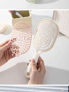 女士蓬松高冠空心梳，可拆卸自清洁按摩发刷 - 彩色 - 查看 9