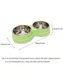 不锈钢双碗宠物喂食器 - 防滑底座 - 适用于猫狗粮和水 - 易于清洁 - 500ml - 查看 4
