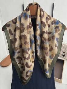 1 pieza Pañuelo nuevo con estampado de leopardo, pañuelo elegante y versátil, chal de moda, diadema, pañuelo cuadrado para mujer - Multicolor - Ver 2