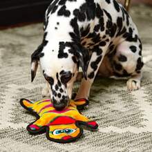 Kyjen Invincibles Plush Gecko Stuffingless Durable Dog Toys Squeaker Toy 4-Squeaker Large Red Orange - como en la foto - Ver 5