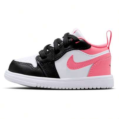Nike Jordan AJ 1 Low Black Pink Glaze White Performance Basketball Shoes Toddler DR9747-025