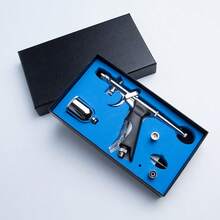 1 Set Spray Gun With 0.5mm Nozzle, Handle, Fan Spray & Round Spray, 15ml Paint Cup, Suitable For Painting Models, Nails, Cakes, Makeup - Silver - View 7
