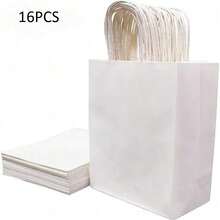 50pcs Kraft Paper Gift Bags, Kraft Paper Drawstring Bags - 21 X 11 X 27 Cm With Handles - Gift Bags -- Suitable For Birthday, Wedding, Christmas And Party Celebrations - Multicolor - View 15
