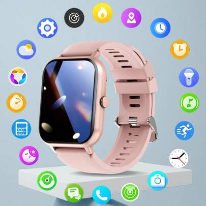 1.83英寸智能手表，男女通用，双表带，230mAh高分辨率彩色显示屏，彩色表带，消息通知，接听电话，音乐控制，运动模式，步数和卡路里追踪，兼容/安卓系统，超长续航，新年/节日最佳礼物