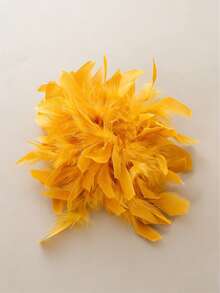1 Stück modische & elegante handgefertigte Feder Brosche Haarspange, farbenfroher Oversized Blumen Dekor als Accessoire für Frauenkleidung - Federblume - Übersicht 7