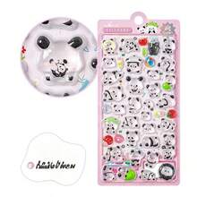 Cute Panda 3D Embossed Stickers, Cartoon Animal Solid 3D DIY Reward Stickers For Kids - Multicolor - View 3