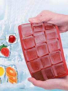 1pc 15-Cavity Square Silicone Ice Cube Tray/Ice Mold, Cold-Resistant And Durable, Soft Bottom For Easy Release. Suitable For Making Ice Cubes/Pudding/Chocolate/Baking/Baby Food. Easy-Release Quick-Freezing Silicone Ice Tray For Home Kitchen, Bar, Club, Camping BBQ, Summer Party, Restaurant And Office-Perfect For Iced Juice/Iced Coffee/Beverage Ice Cubes. Ice Mold, Ice Maker, Kitchen Utensil, Chocolate Mold, Summer-Optional 1pc Small Ice Clip Accessory - Multicolor - View 8