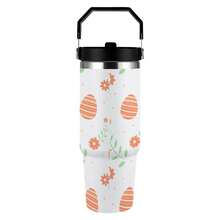 30oz  Broken Flowers, Easter Eggs, Easter, Orange Stanley Style Tumbler Wrapped Graffiti SGRHO Mug - 白色 - 查看 3