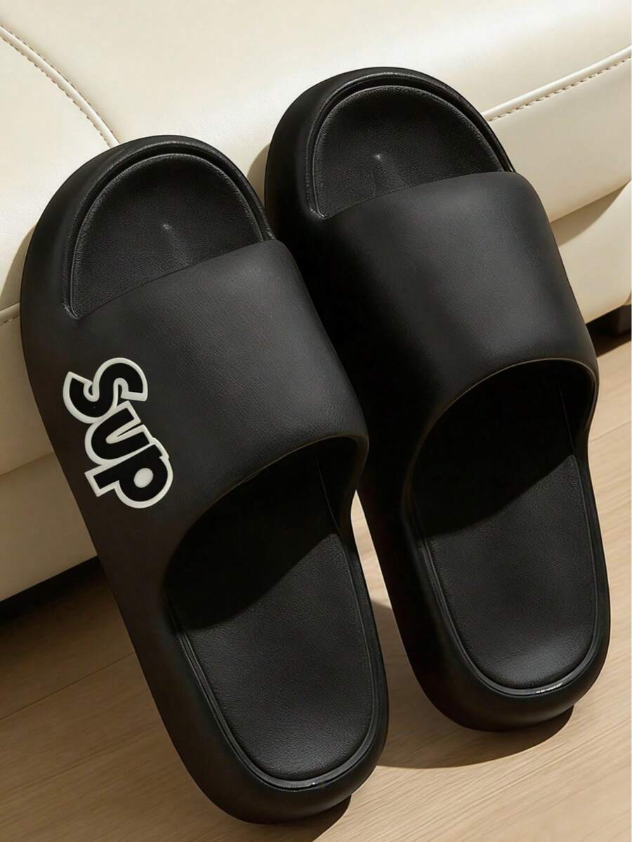 Dép đi trong nhà Essential Home đế mềm EVA, đúc nguyên khối, unisex, đa năng và thoải mái. - màu đen - Xem 1