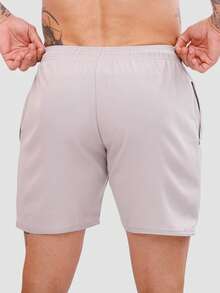 KIT OF 5 Men's Shorts In Tactel Elastane Resin, Casual, Comfortable With Pockets - 酒紅色/米色/灰色/海軍藍/黑色 - 查看 4