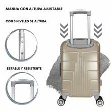 2-Piece Hard-Shell Suitcase Set, 20 And 18 Inches, Hand Luggage, 10KG And 8KG, Lightweight PC+ABS Material, 360° Detachable Wheels With Integrated Lock - Bronze - View 5