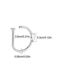 3pcs Stainless Steel D-Shape Fake Nose Ring, Comfortable Non-Piercing Nose Clip Jewelry For Women & Men, Suitable For Valentine's Day, Mother's Day, Thanksgiving, Birthday Party, Bar Dancing, Daily Wear - 3 gold - View 9