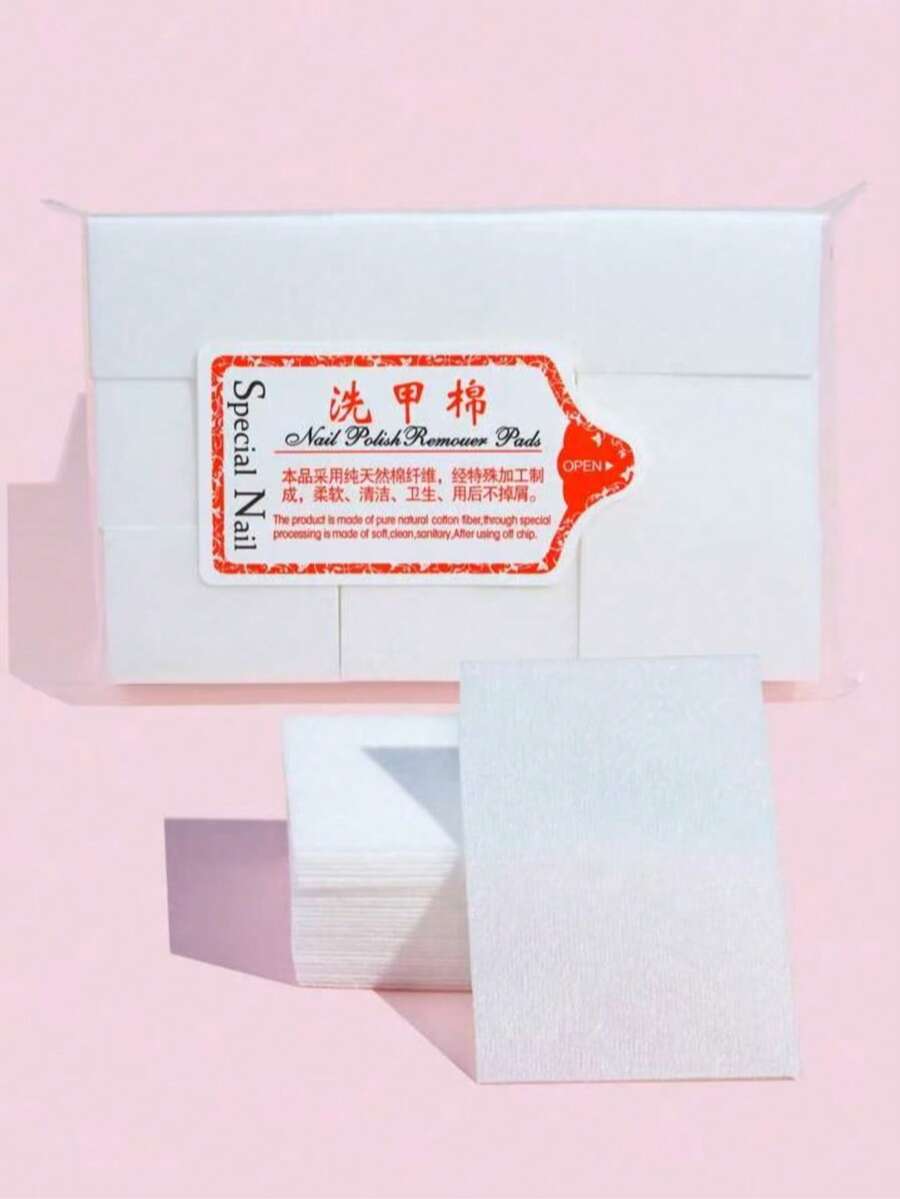 Miếng lau chùi dùng một lần, dụng cụ làm sạch móng tay, miếng tẩy trang và sơn móng tay, khăn lau sơn móng tay cứng, khăn ướt tẩy sơn móng tay. - trắng - Xem 1