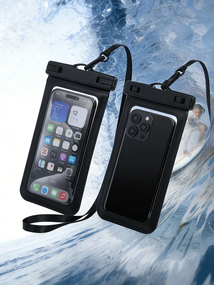 Universal Waterproof Phone Pouch, Waterproof Phone Case, Clear Waterproof Bag, Touchscreen Waterproof Phone Bag, Waterproof Phone Case For Swimming, Suitable For Multiple Phone Models, Suitable For Swimming And Beach, Touchscreen Applicable, With Lanyard, Essential For Beach Travel And Vacation, Also The Best Valentine's Day Gift. - Multicolor - View 1