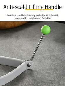 4个不锈钢煎蛋圈，带耐热PP手柄，可折叠煎蛋模具，适合早餐烹饪 - 銀色 - 查看 2