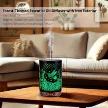 Difusor de aceite esencial de metal difusor de aromaterapia difusor de niebla fría con 7 luces de color para el hogar oficina spa mariposa grande - Pájaro - Ver 5