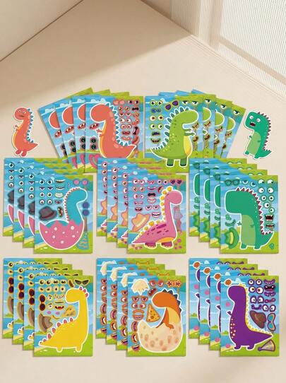 Bộ 8/16/24/32 miếng dán hình biểu cảm ngộ nghĩnh cho trẻ em, 8 mẫu hình khủng long hoạt hình khác nhau, thích hợp cho tiệc sinh nhật trẻ em, quà tặng tự làm, quà tặng tiệc cho trẻ em, miếng dán khủng long, tiệc khủng long, tiệc theo chủ đề khủng long, miếng dán khủng long, quà tặng tiệc cho trẻ em > Miếng dán trẻ em, Tiệc khủng long, Khủng long, Miếng dán khủng long