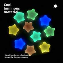 新款夜光迷你星星挤压玩具，填充式减压挤压球，成人解压玩具，缓解焦虑挤压球 - 彩色 - 查看 4