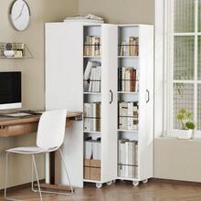 Étagère extensible à roulettes – 4 tablettes, réversibles gauche/droite, en MDF, charge maximale de 20 kg par tablette, utilisable dans la salle de bain, la cuisine ou le salon, coloris blanc. - Blanc 1 pièce - Voir 2